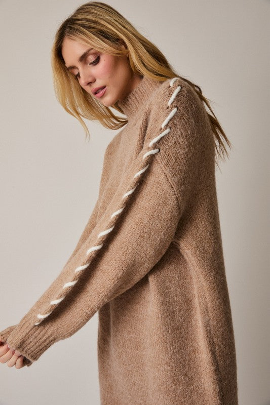 Stitch Detail Sweater Dress