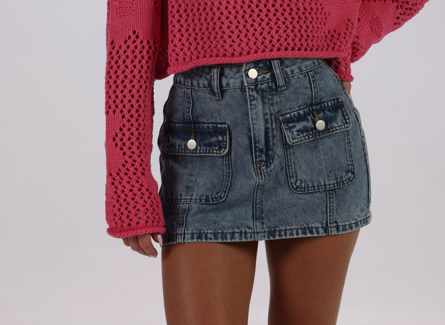 Pocket Jean Mini Skirt