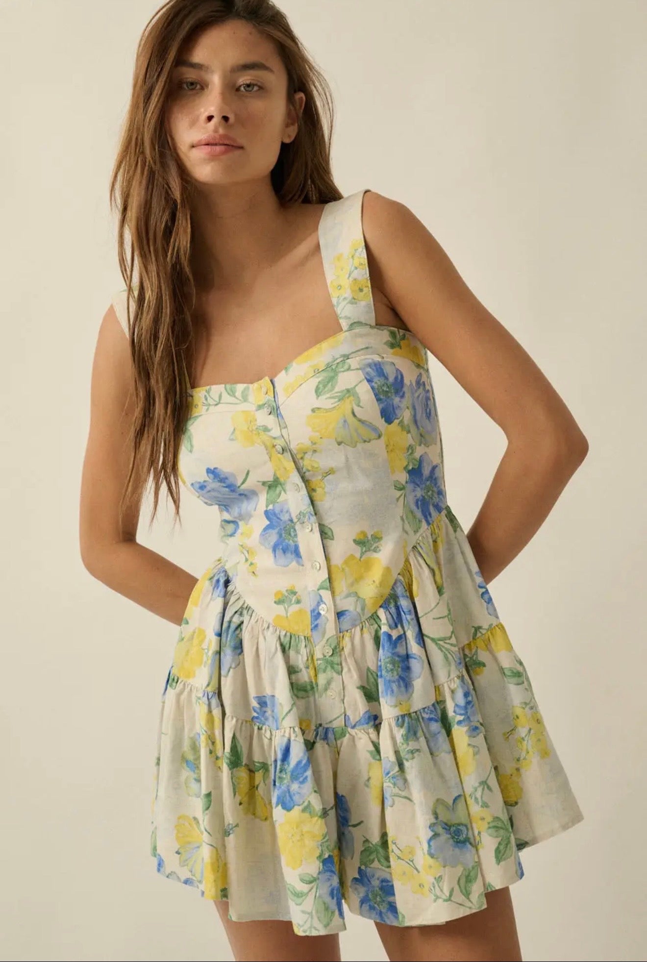 Floral Print Ruffle Romper