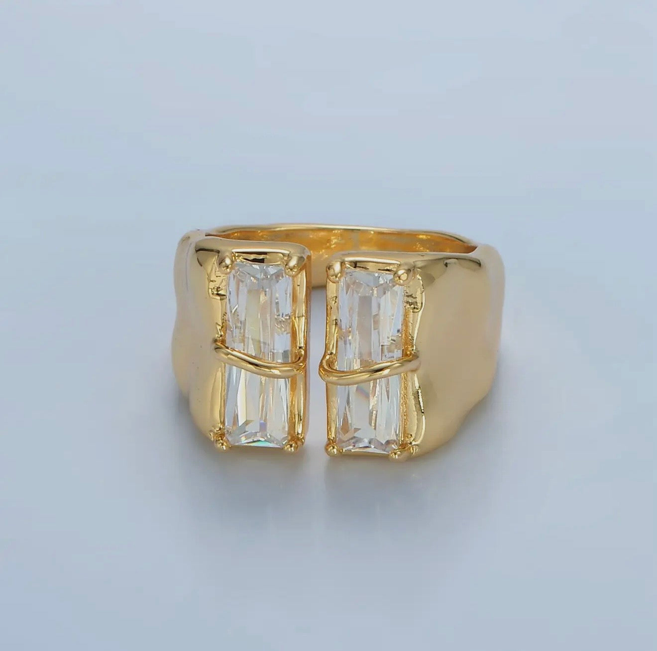Gold Filled Double Baguette Wrap Ring