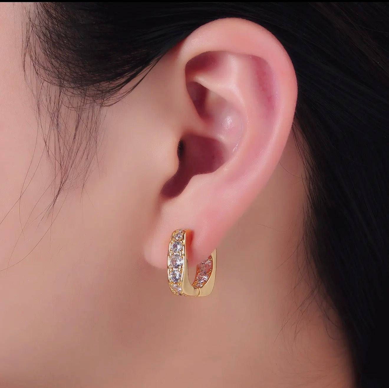 Modern Square Hoop Earing