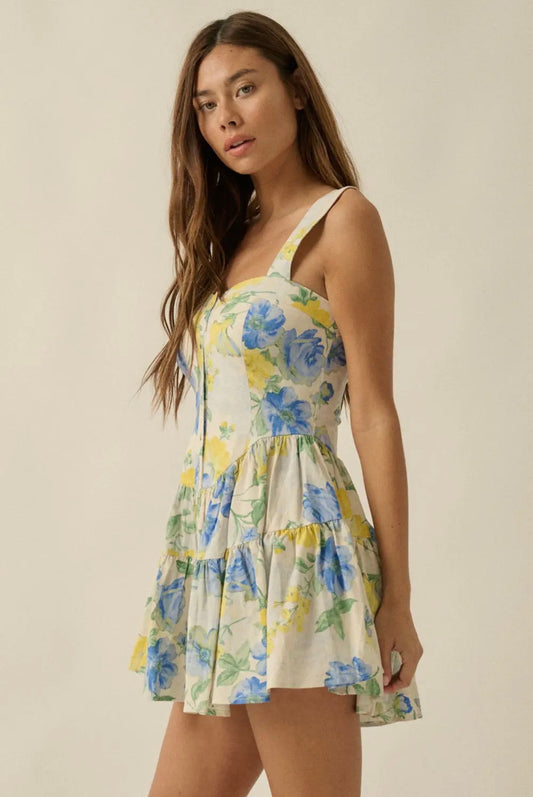 Floral Print Ruffle Romper