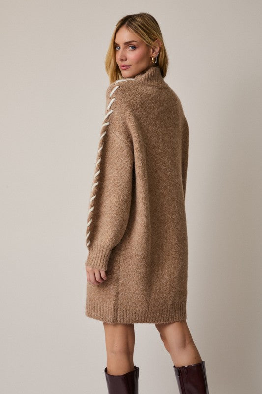 Stitch Detail Sweater Dress