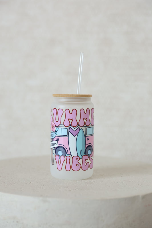 Summer Vibes Glass Tumbler